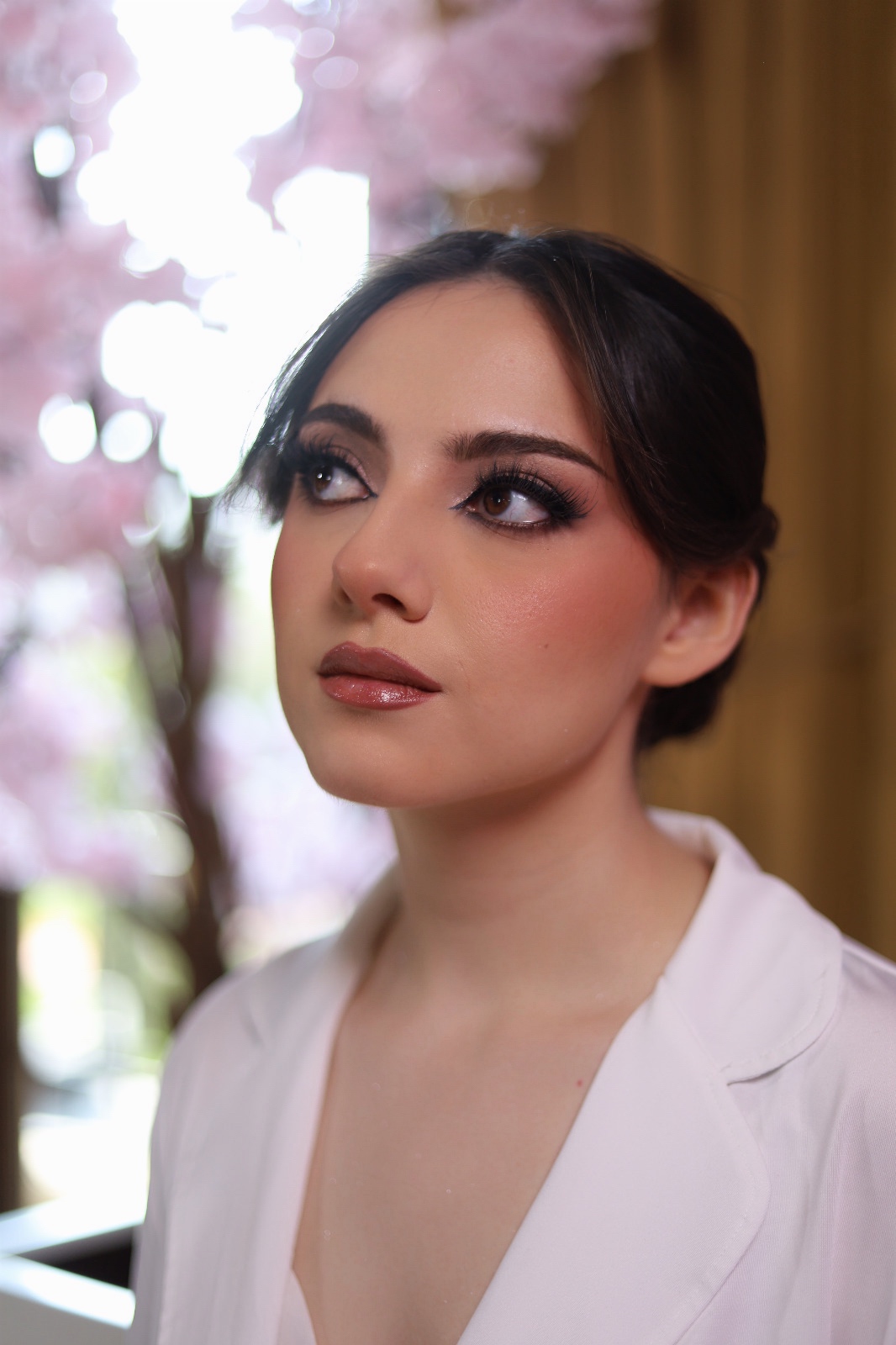Floral arch bridal portrait